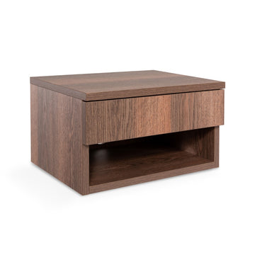 Ettore 15.71" Mid-Century Modern Floating Wall Mounted Nightstand with Soft-Close Drawer and Cable Hole - JONATHAN Y